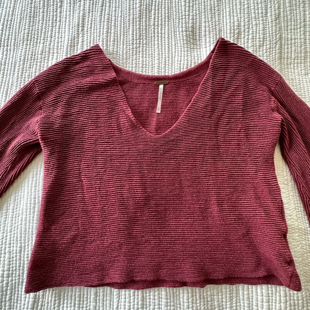 Free People Cropped Bell Sleeve Sweater